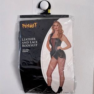 Spirit Halloween Leather & Lace bodysuit